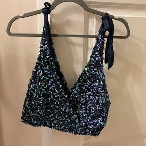 Free people sequin crop top